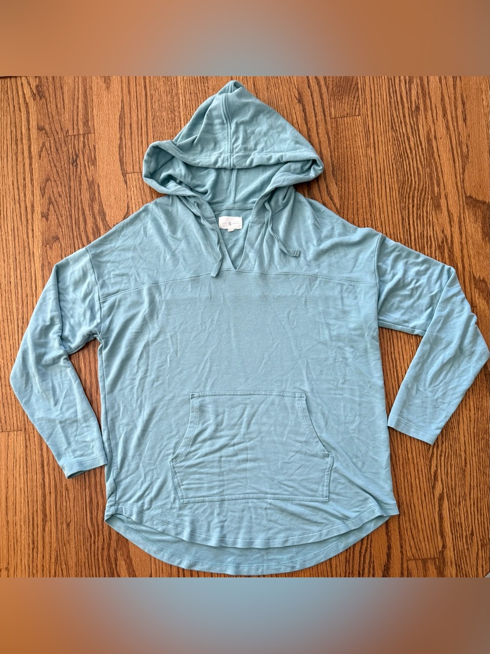Lou & Grey Women’s Blue Pullover Hooded Hoodie Drawstring Kangaroo Pocket S